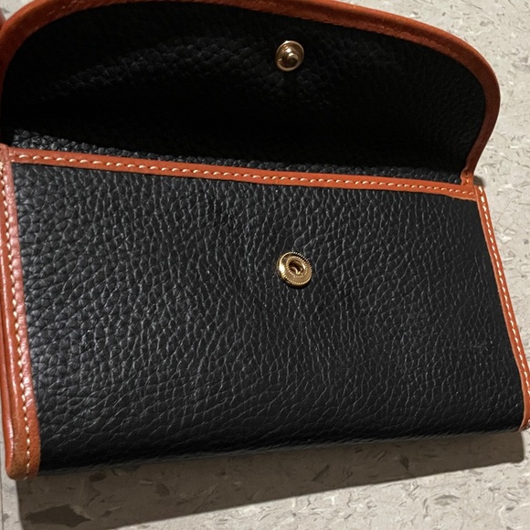 Dooney & Bourke Pebble Grain Leather Continental Clutch Wallet Black BrownColor - Picture 5 of 13